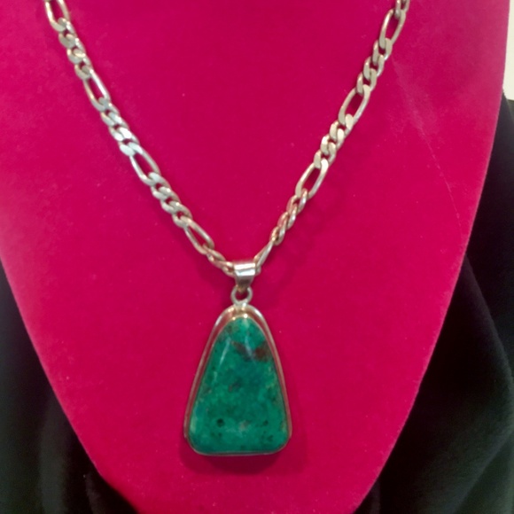 Large Turquoise Pendant with Sterling Silver - Picture 7 of 7